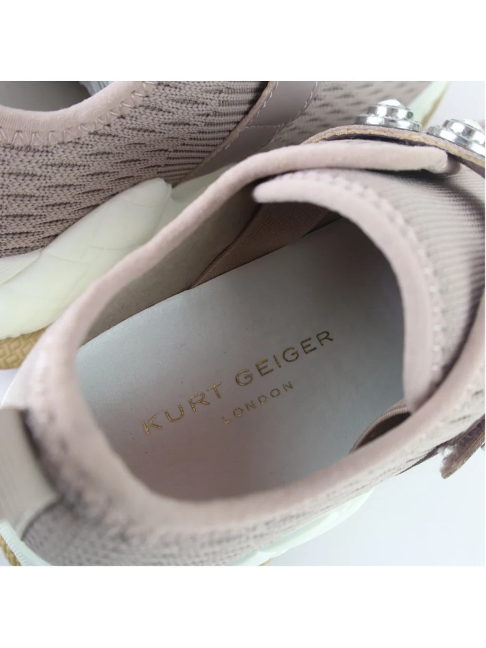 Kurt Geiger London Womens Knit Jewel Sneakers Women - Blush Pink